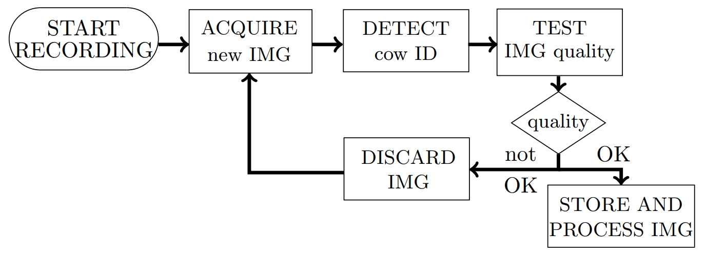 Flowchart illustrating the process of acquiring and testing images